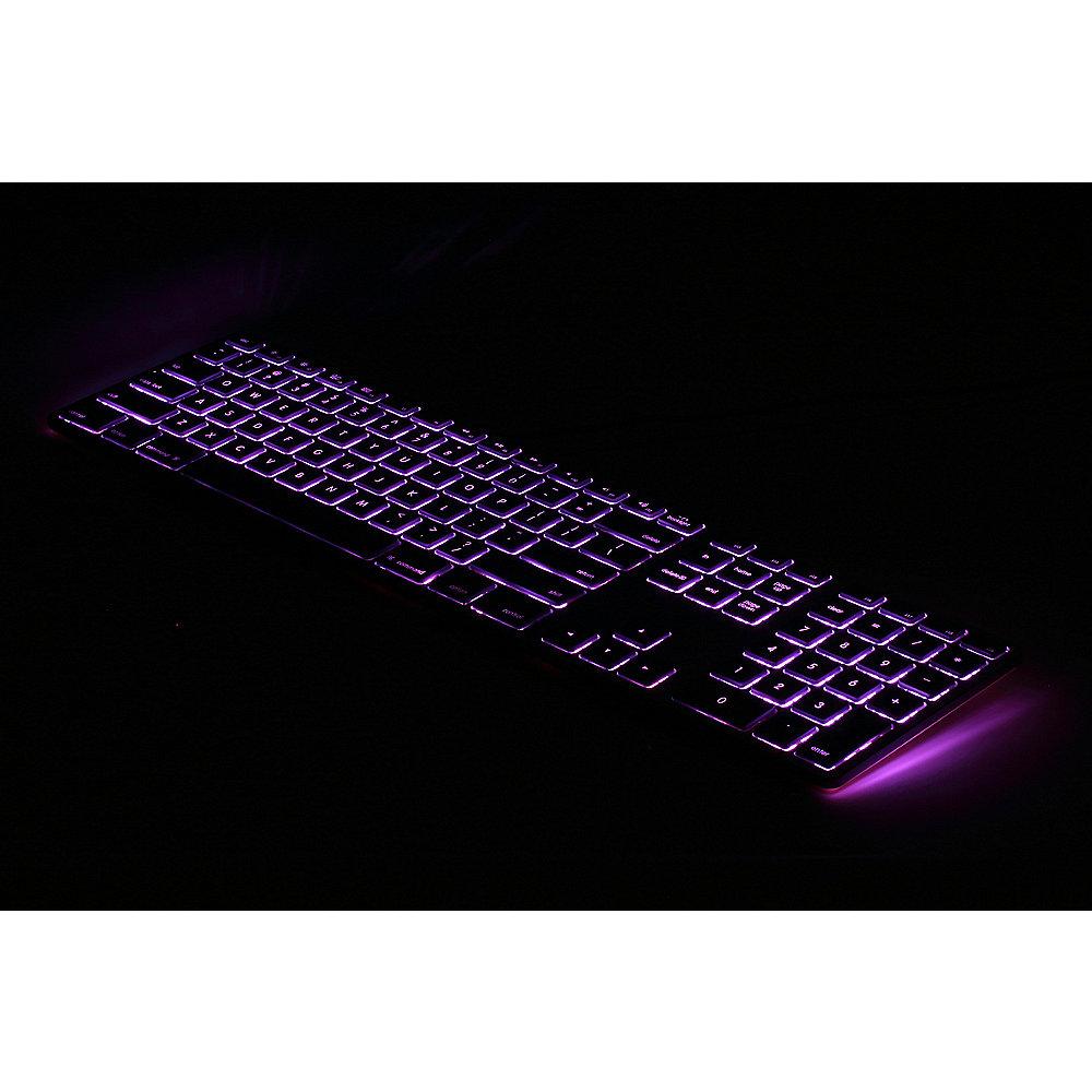 Matias Aluminum Erweiterte USB Tastatur RGB dt. für Mac OS silber