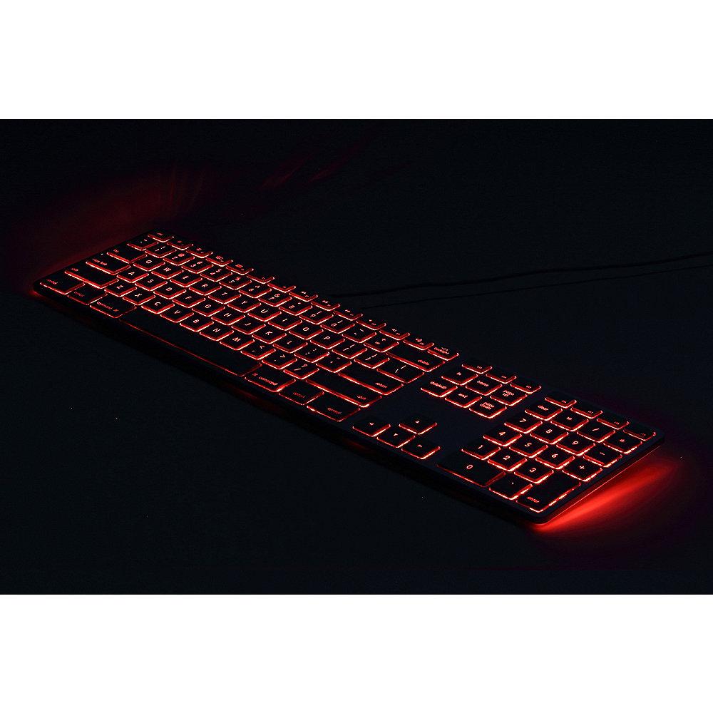 Matias Aluminum Erweiterte USB Tastatur RGB dt. für Mac OS silber