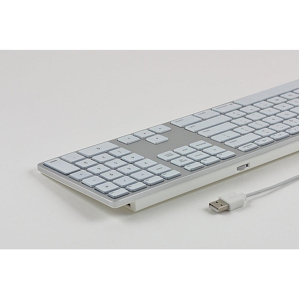 Matias Aluminum Erweiterte USB Tastatur RGB dt. für Mac OS silber