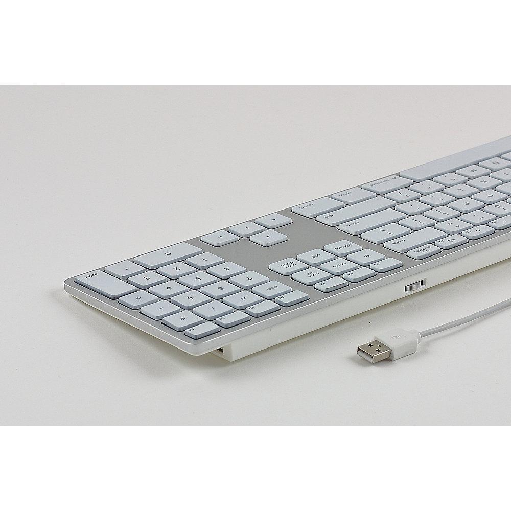 Matias Aluminum Erweiterte USB Tastatur RGB dt. für Mac OS silber