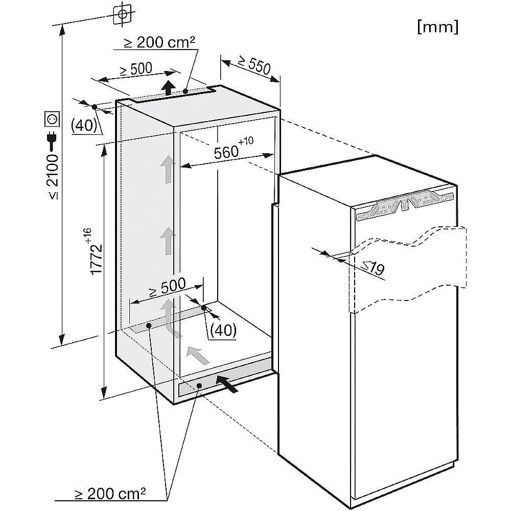 Miele K 37282 iDF Einbau-Kühlschrank mit Gefrierfach A   178,8cm