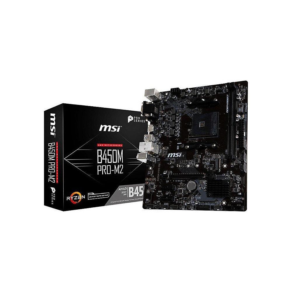 MSI B450M Pro-M2 mATX Mainboard Sockel AM4 M.2/DVI/HDMI/VGA, MSI, B450M, Pro-M2, mATX, Mainboard, Sockel, AM4, M.2/DVI/HDMI/VGA