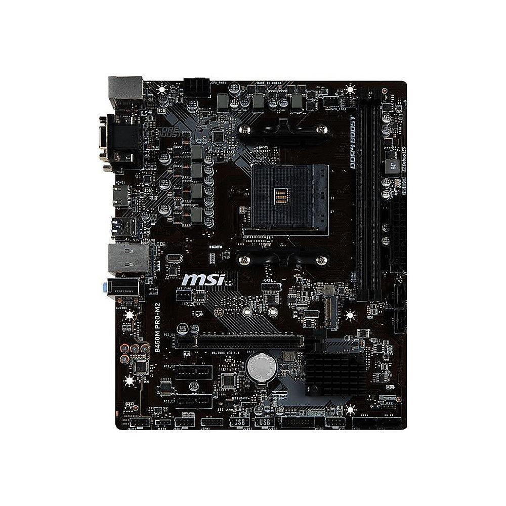 MSI B450M Pro-M2 mATX Mainboard Sockel AM4 M.2/DVI/HDMI/VGA