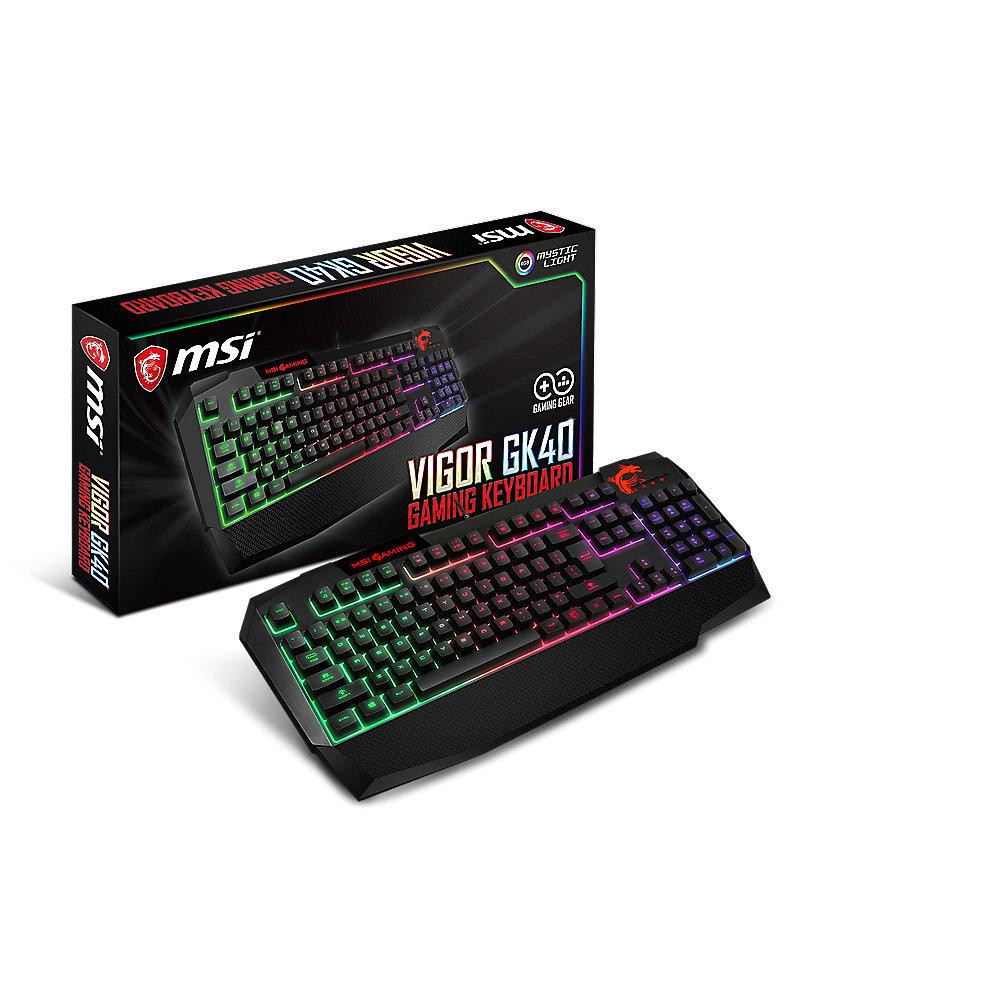 MSI Gaming Tastatur Vigor GK40 RGB LED Beleuchtung S11-04DE214-AP1