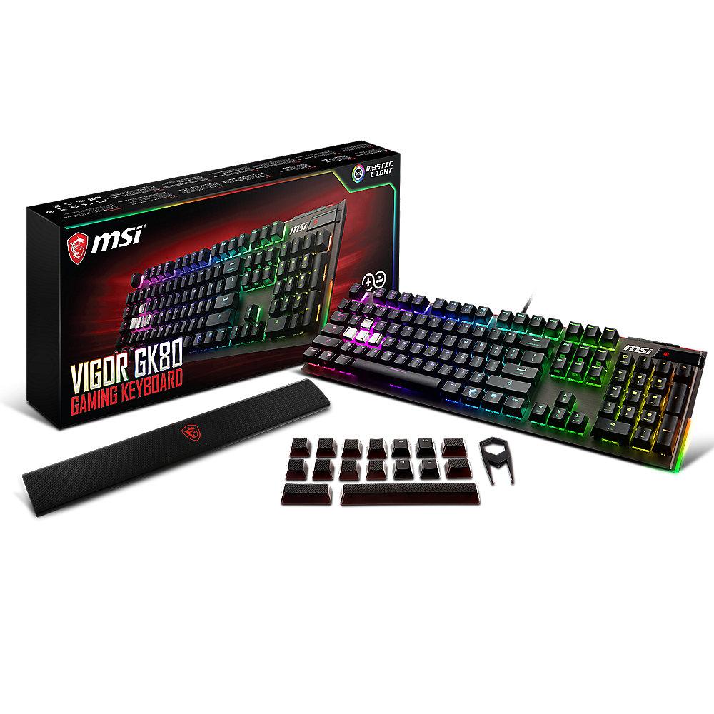 MSI Gaming Tastatur Vigor GK80 RED DE RGB LED Beleuchtung