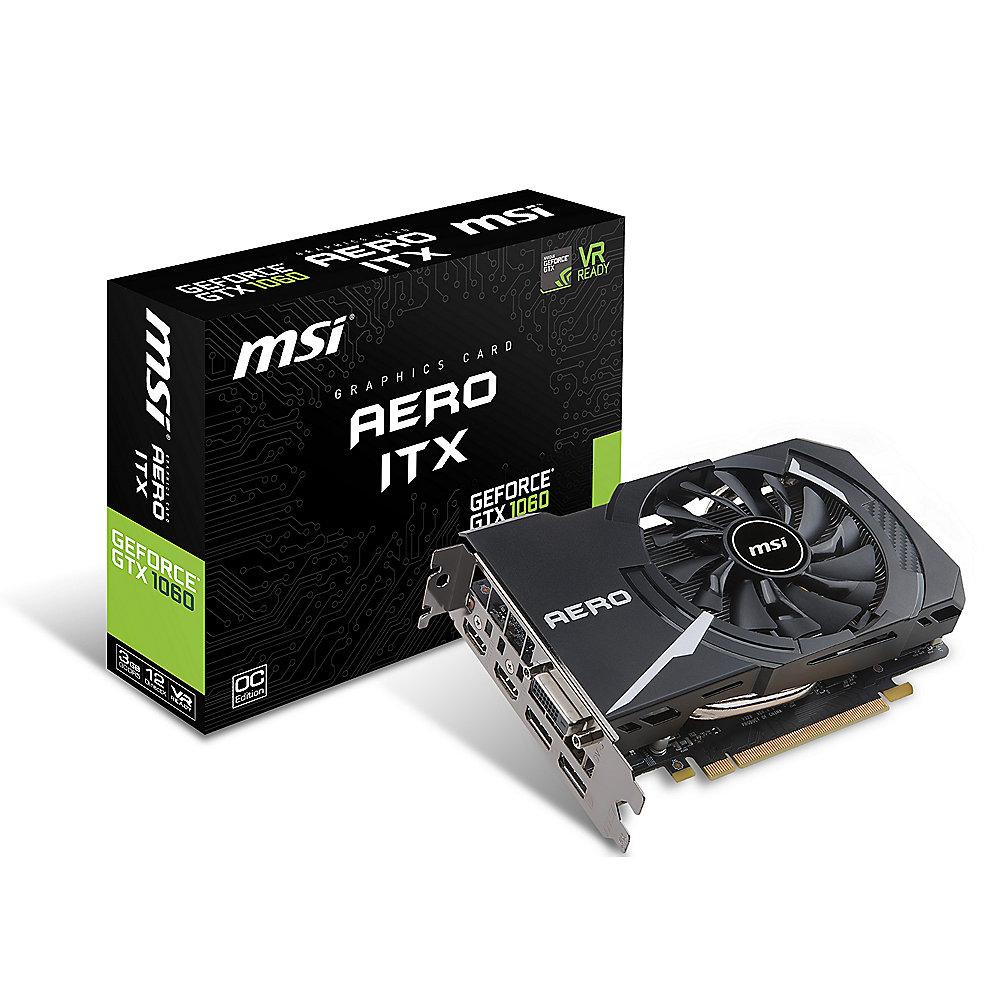 MSI GeForce GTX 1060 Aero ITX 3G OC 3GB GDDR5 Grafikkarte DVI/2xHDMI/2xDP