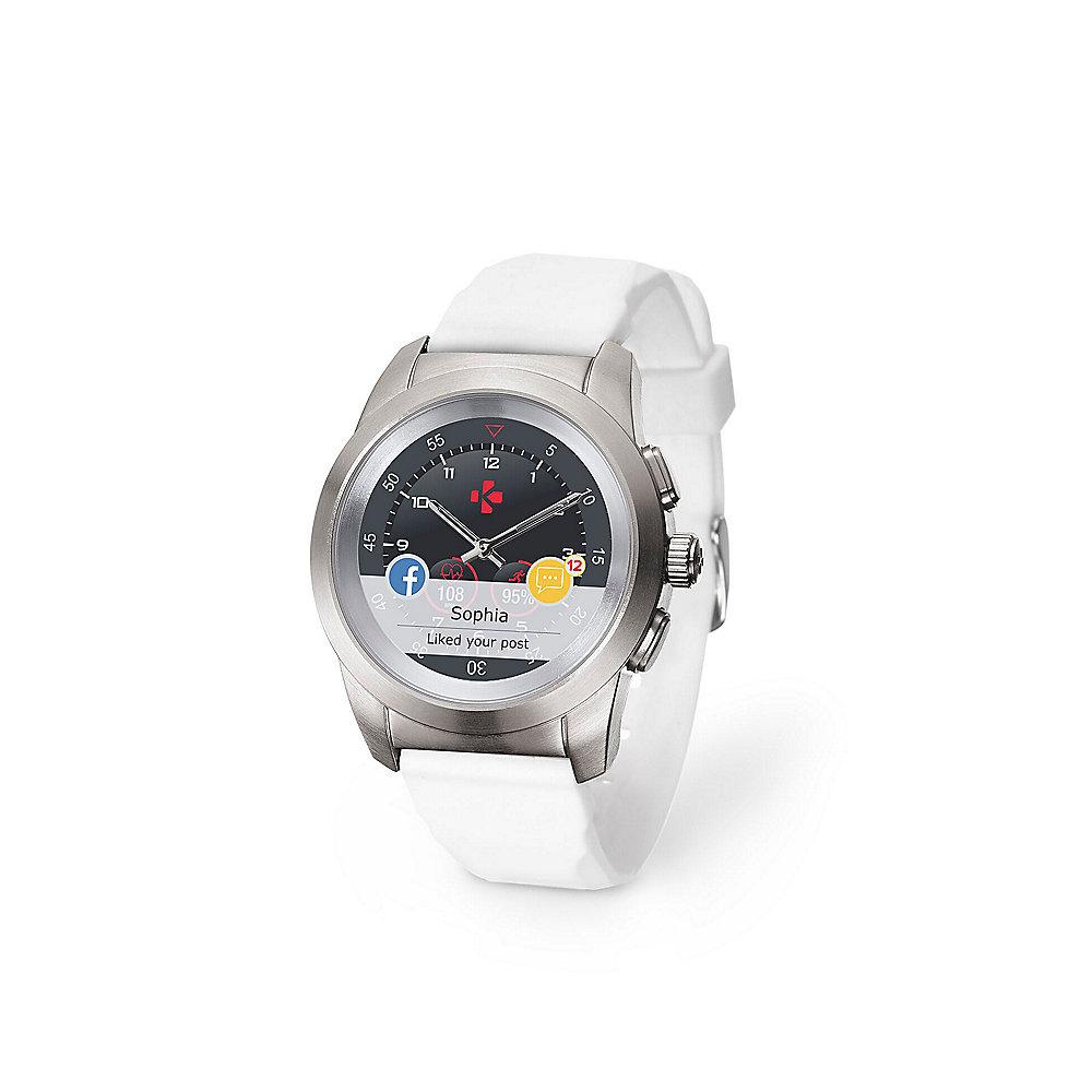 MyKronoz ZeTime hybride Smartwatch weiß silber, MyKronoz, ZeTime, hybride, Smartwatch, weiß, silber