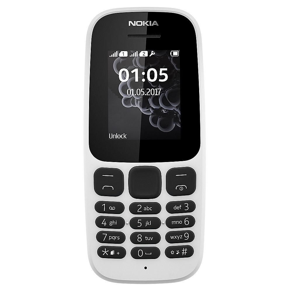 Nokia 105 (2017) Dual-SIM white, Nokia, 105, 2017, Dual-SIM, white