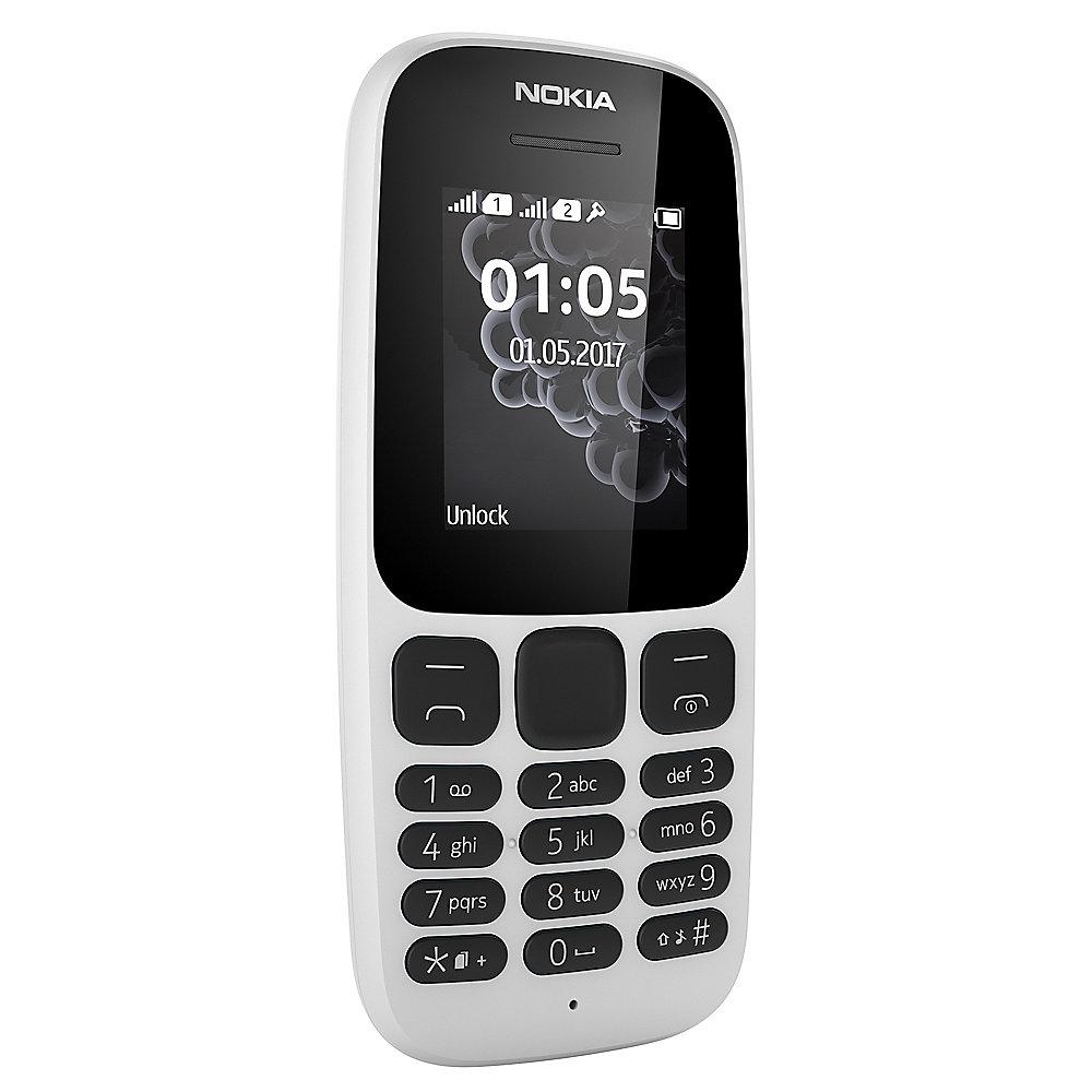 Nokia 105 (2017) Dual-SIM white, Nokia, 105, 2017, Dual-SIM, white