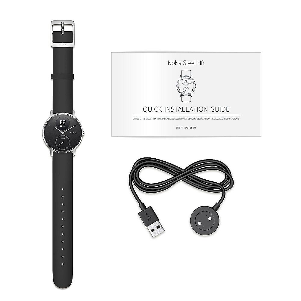 Nokia Steel HR Fitnessuhr mit Herzfrequenz- & Aktivitätsmessung 36mm schwarz