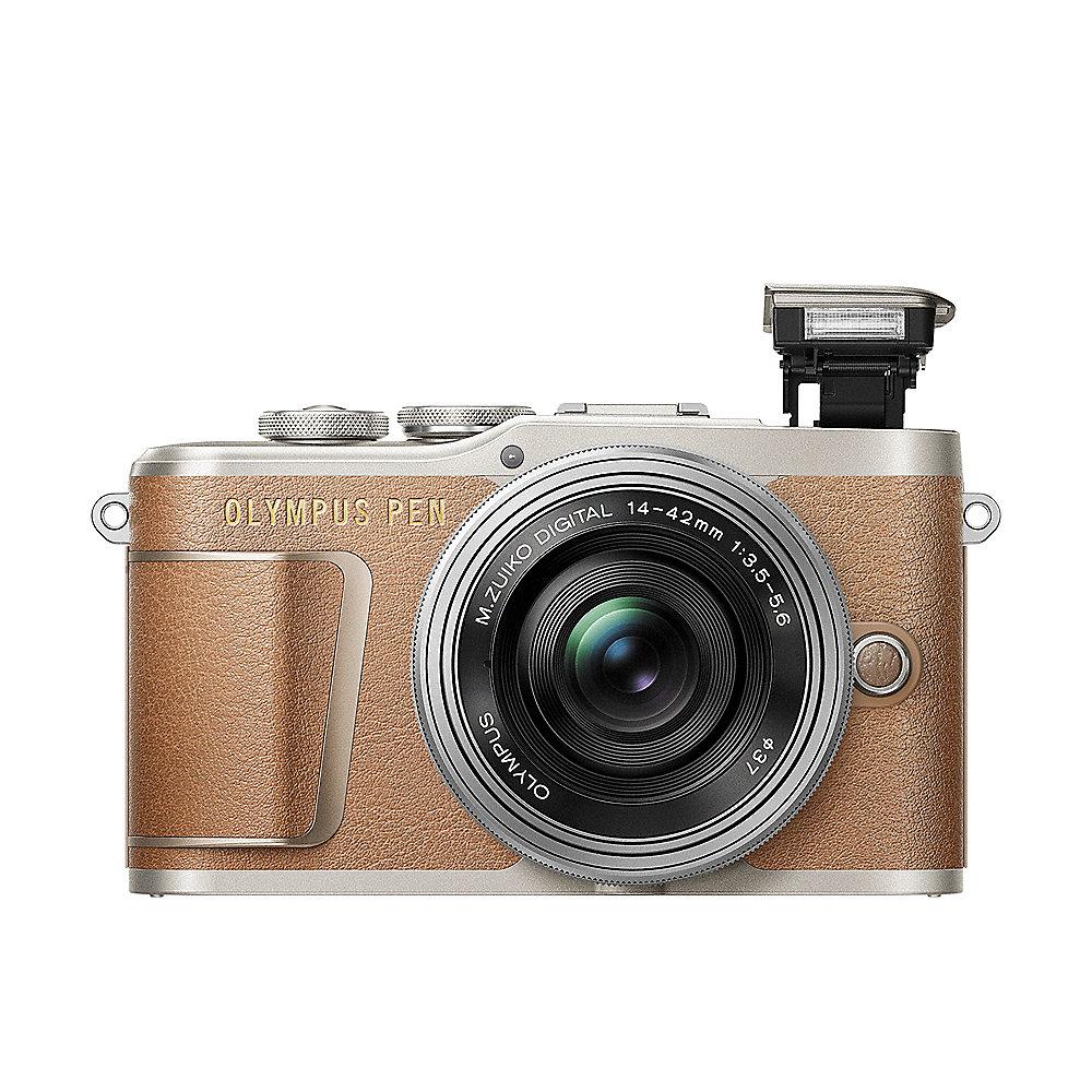 Olympus PEN E-PL9 Kit 14-42mm EZ Pancake Systemkamera braun, Olympus, PEN, E-PL9, Kit, 14-42mm, EZ, Pancake, Systemkamera, braun