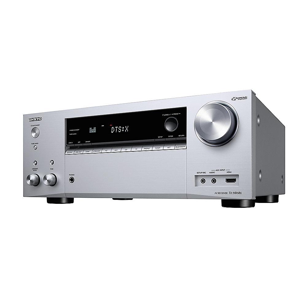 Onkyo TX-NR686E 7.2 AV Netzwerk Receiver Bluetooth/Wi-Fi/Multiroom Silber