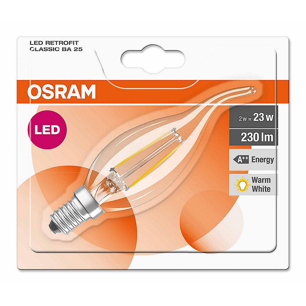 Osram LED Retrofit Classic BA25 Kerze 2W (23W) E14 klar warmweiß