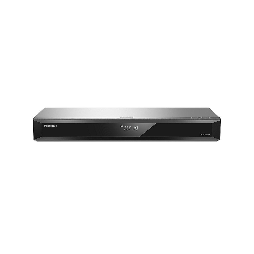 Panasonic DMR-UBC70EGS UHD Blu-ray Recorder 500GB HDD 2x DVB-C/T2 Tuner Silber, Panasonic, DMR-UBC70EGS, UHD, Blu-ray, Recorder, 500GB, HDD, 2x, DVB-C/T2, Tuner, Silber