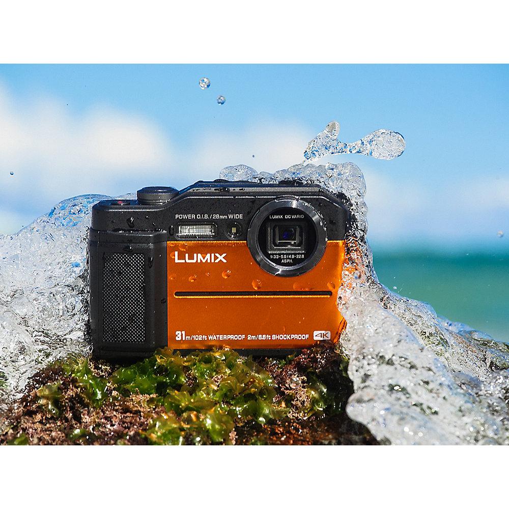 Panasonic Lumix DC-FT7 robuste Outdoorkamera wasserdicht stoßfest orange