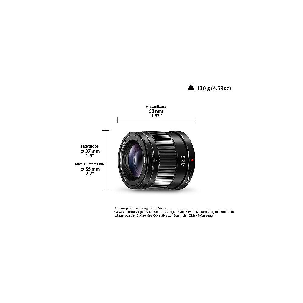 Panasonic Lumix G 42,5mm f/1.7 Festbrennweite Objektiv (H-HS043)