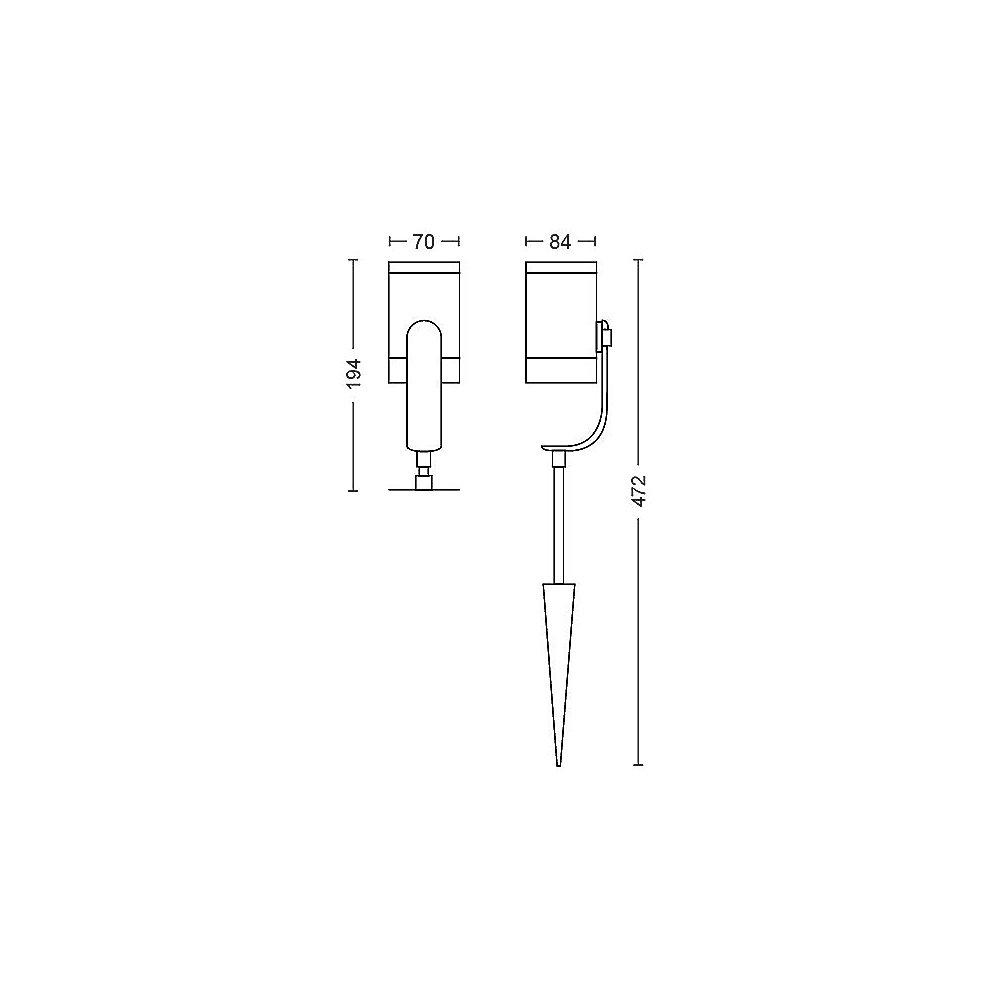 Philips Hue LED Gartenspot Lily 1er Basis-Set schwarz