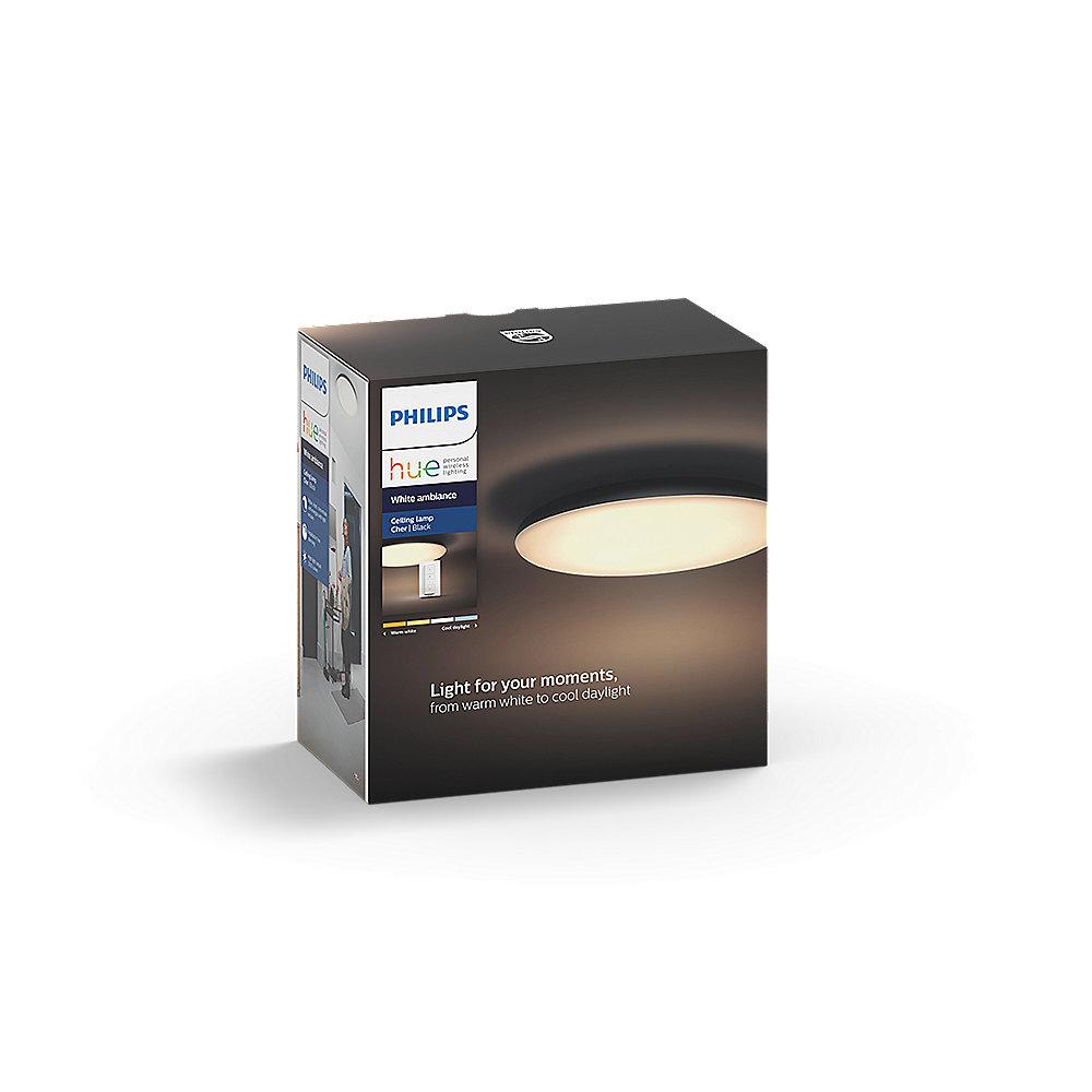 Philips Hue White Ambiance Cher LED Deckenleuchte schwarz inkl. Dimmschalter