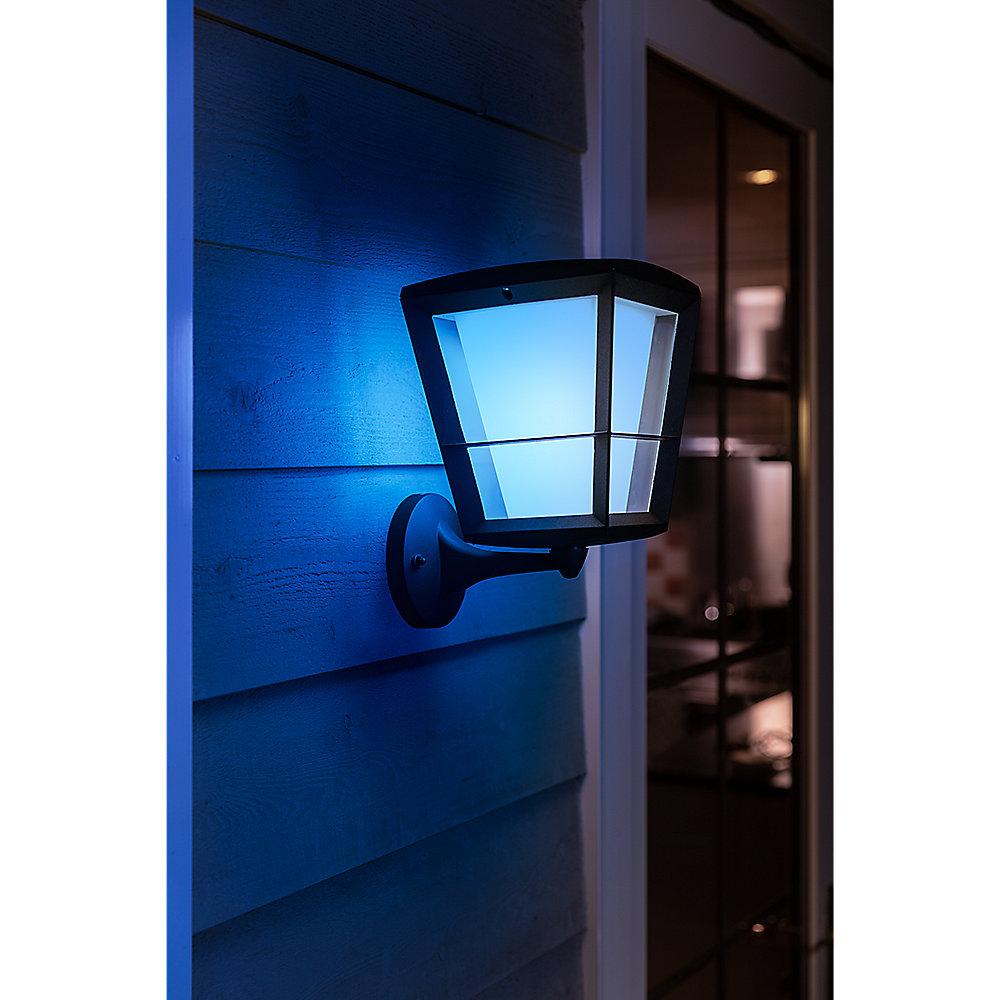 Philips Hue White & Color Amb. Econic Wandleuchte stehend, Schwarz, 1150lm