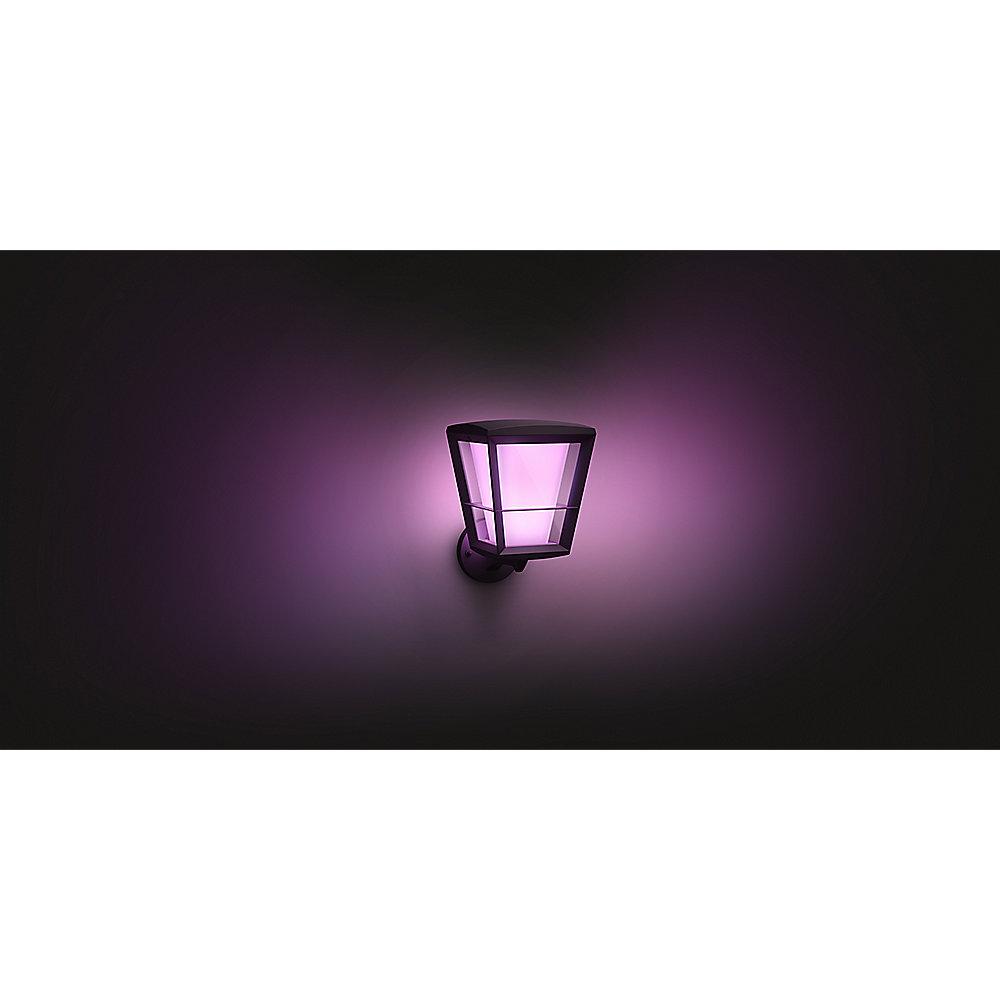Philips Hue White & Color Amb. Econic Wandleuchte stehend, Schwarz, 1150lm
