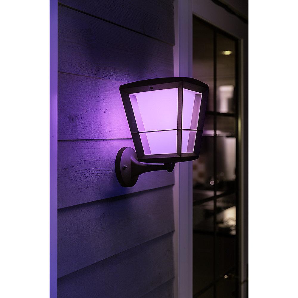 Philips Hue White & Color Amb. Econic Wandleuchte stehend, Schwarz, 1150lm