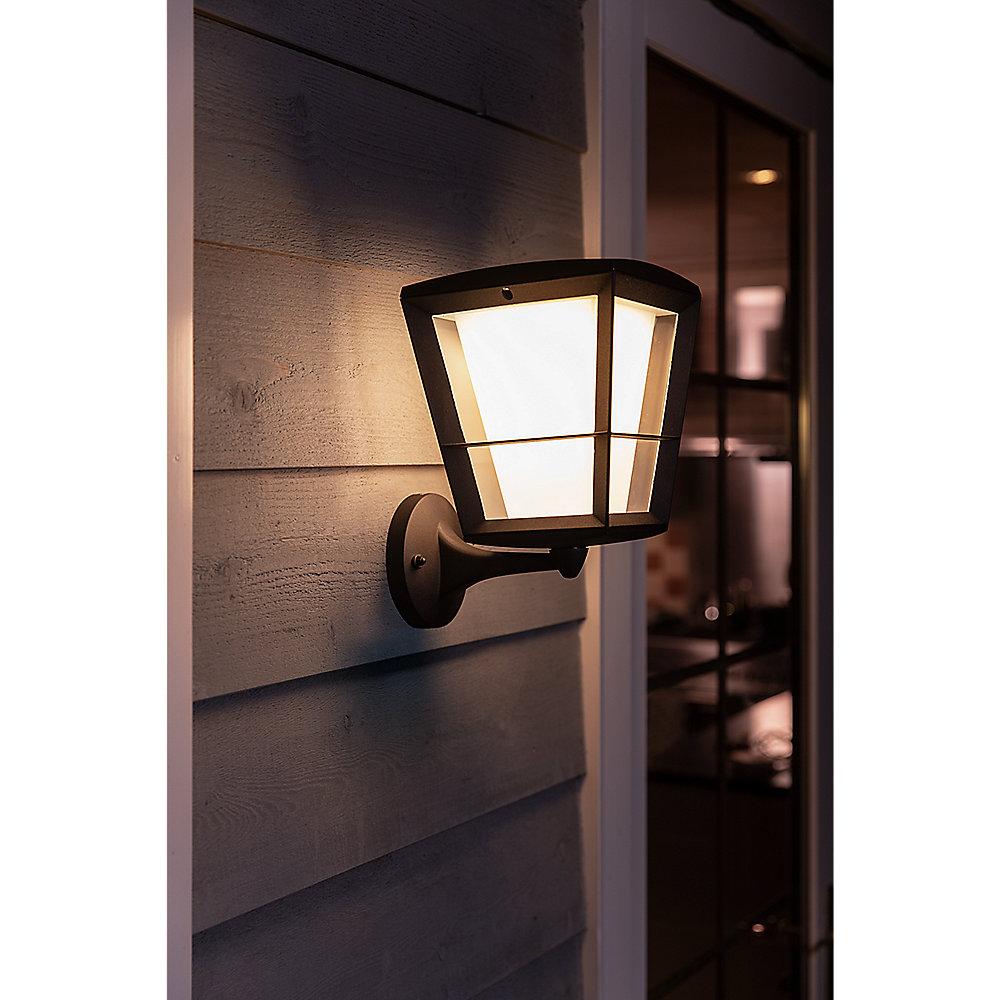 Philips Hue White & Color Amb. Econic Wandleuchte stehend, Schwarz, 1150lm