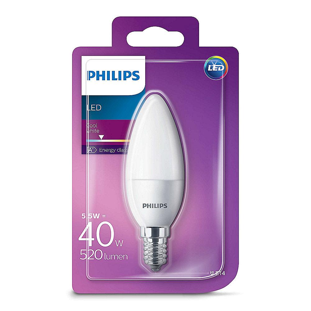 Philips LED Kerze B35 5,5W (40W) E14 matt kaltweiß
