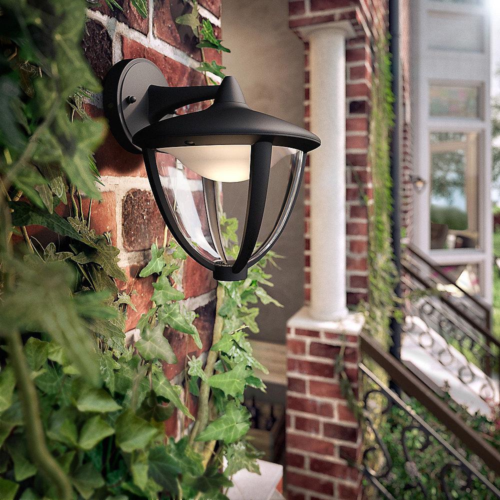 Philips myGarden Robin LED-Außenwandleuchte schwarz