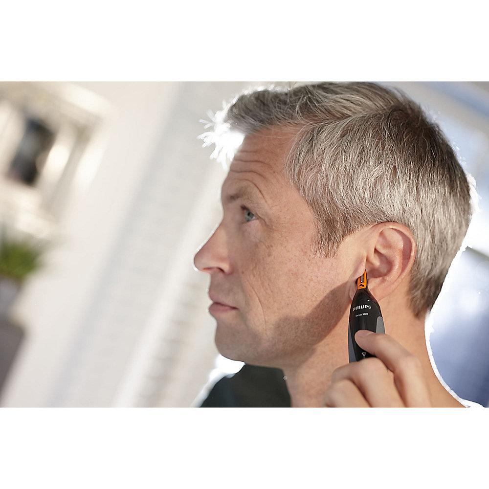 Philips NT3160/10 Series 3000 Nasen-, Ohrhaar- & Augenbrauentrimmer schwarz/grau