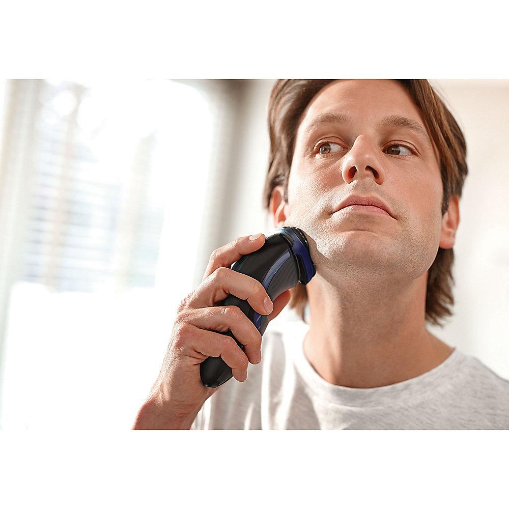 Philips S3120/06 Shaver Series 3000 Trockenrasierer schwarz/blau