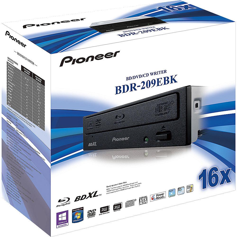 Pioneer BDR-209EBK 12x BD±R 16x DVD±R SATA Retail schwarz, Pioneer, BDR-209EBK, 12x, BD±R, 16x, DVD±R, SATA, Retail, schwarz