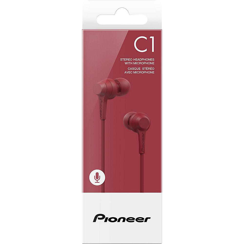 Pioneer SE-C1T(R) In-Ear Kopfhörer mit Mikrofon rot