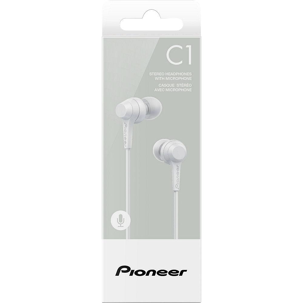 Pioneer SE-C1T(W) In-Ear Kopfhörer mit Mikrofon weiß