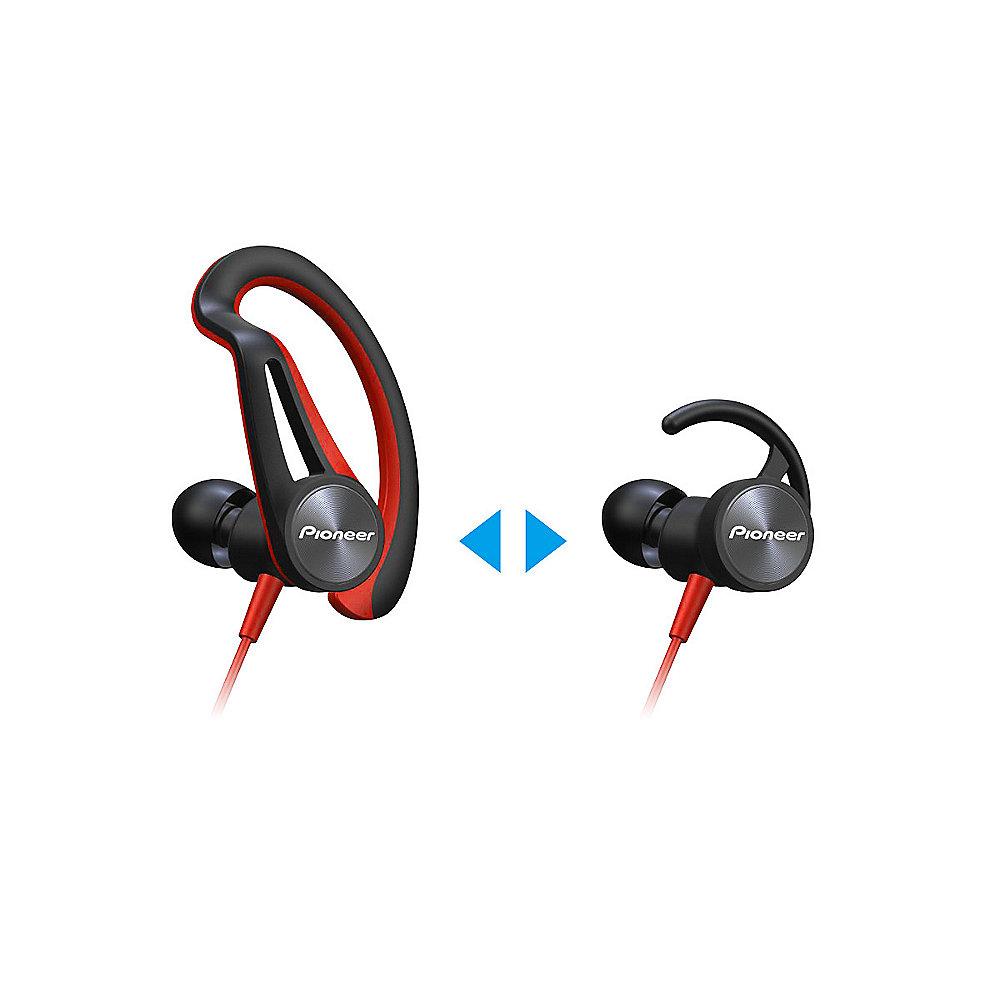 Pioneer SE-E5T-R In-Ear Kopfhörer Sport spritzwassergeschützt, rot