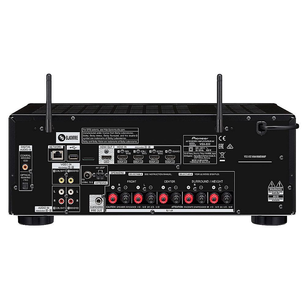 Pioneer VSX-832-S 5.1 AV-Receiver 4K Airplay Bluetooth WiFi HDMI silber