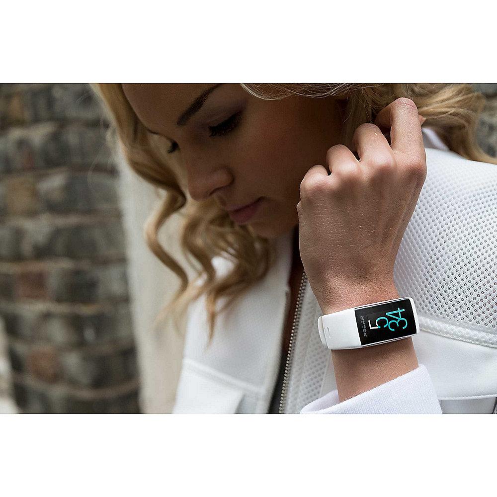 Polar A360 Weiss Größe S Fitnesstracker optische Pulsmessung Smart-Notification
