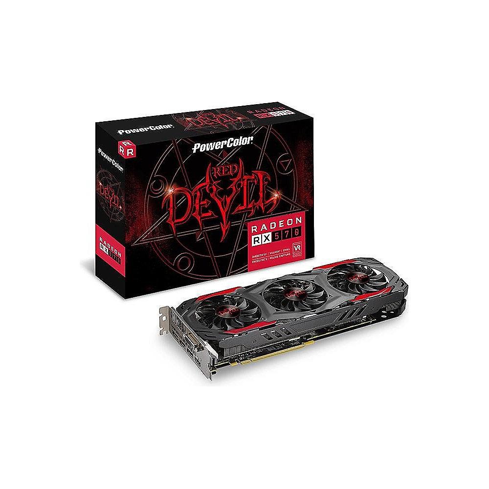 PowerColor AMD Radeon RX 570 Red Devil 4GB GDDR5 DVI/HDMI/3x DP Grafikkarte, PowerColor, AMD, Radeon, RX, 570, Red, Devil, 4GB, GDDR5, DVI/HDMI/3x, DP, Grafikkarte