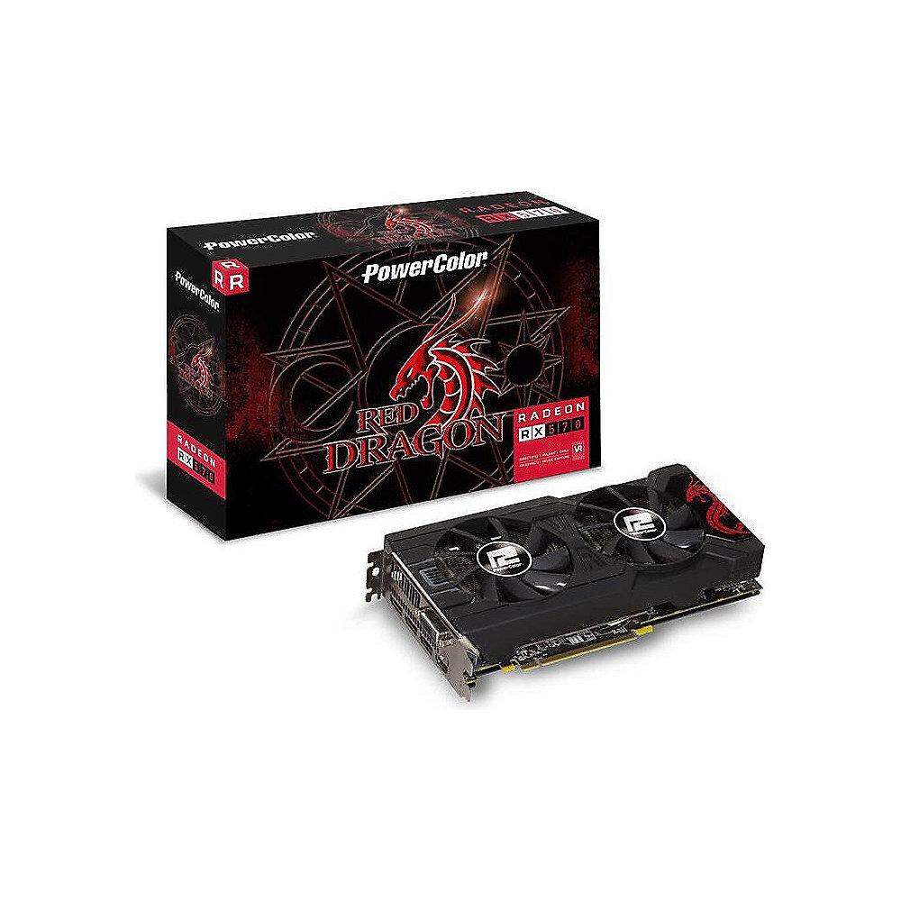PowerColor AMD Radeon RX 570 Red Dragon 8GB GDDR5 DVI/HDMI/3x DP Grafikkarte, PowerColor, AMD, Radeon, RX, 570, Red, Dragon, 8GB, GDDR5, DVI/HDMI/3x, DP, Grafikkarte