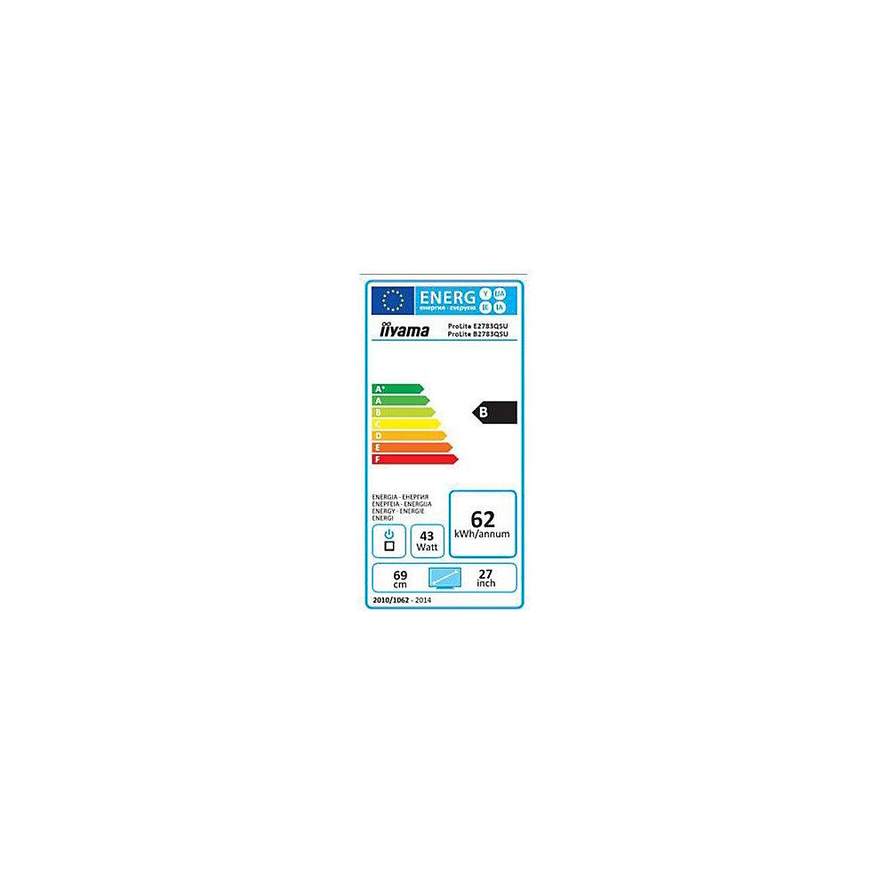 Projekt: Iiyama B2783QSU-B1 68,6 cm (27") 16:9 WQHD DP/DVI/HDMI 1ms TN USB