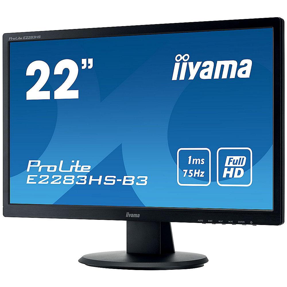 Projekt: iiyama ProLite E2283HS-B3 54,6cm (21,5") 16:9 FullHD VGA/DP/HDMI 1ms