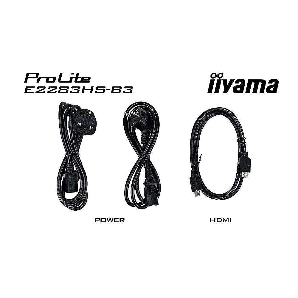 Projekt: iiyama ProLite E2283HS-B3 54,6cm (21,5") 16:9 FullHD VGA/DP/HDMI 1ms