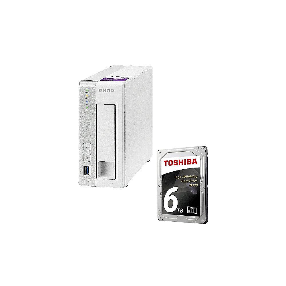QNAP TS-131P NAS System 1-Bay 6TB inkl. 1x 6TB Toshiba HDWN160UZSVA