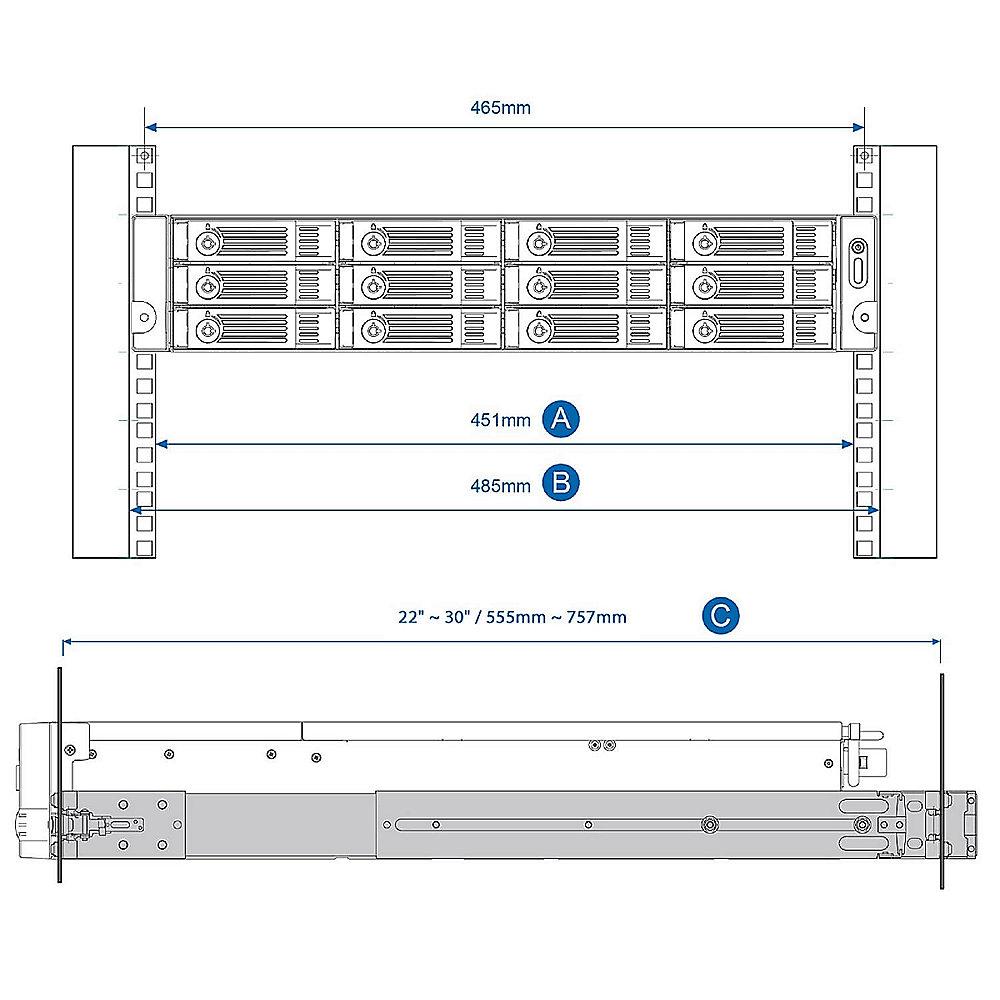 QNAP UX-1200U-RP Erweiterungsgehäuse 12-Bay