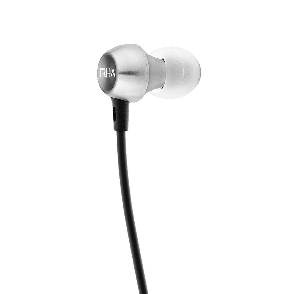 RHA MA390 Wireless In-Ear-Kopfhörer massiv Aluminium Schwarz/Silber, RHA, MA390, Wireless, In-Ear-Kopfhörer, massiv, Aluminium, Schwarz/Silber