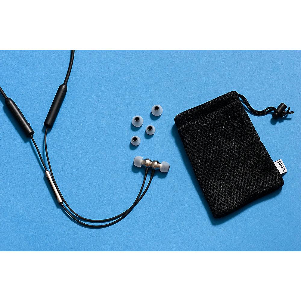 RHA MA390 Wireless In-Ear-Kopfhörer massiv Aluminium Schwarz/Silber