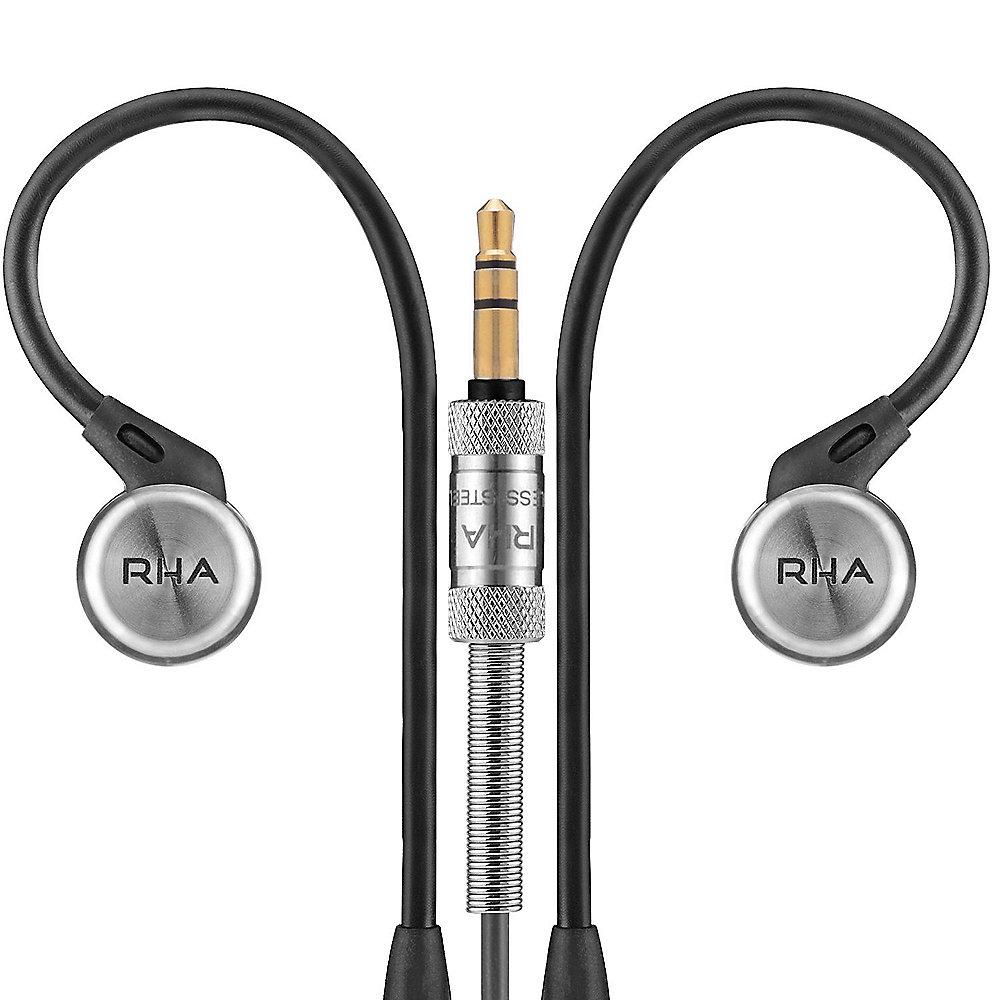 RHA MA750 In-Ear-Kopfhörer mit Hi-Res-Wiedergabe Schwarz/Silber