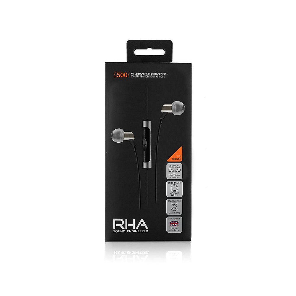 RHA S500u In-Ear-Kopfhörer mit Fernbedienung und Mikrofon schwarz, RHA, S500u, In-Ear-Kopfhörer, Fernbedienung, Mikrofon, schwarz