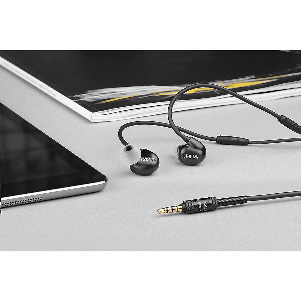 RHA T20i High-Fidelity In-Ear-Kopfhörer DualCoil-Treiber und IOS-Fernb.,schwarz