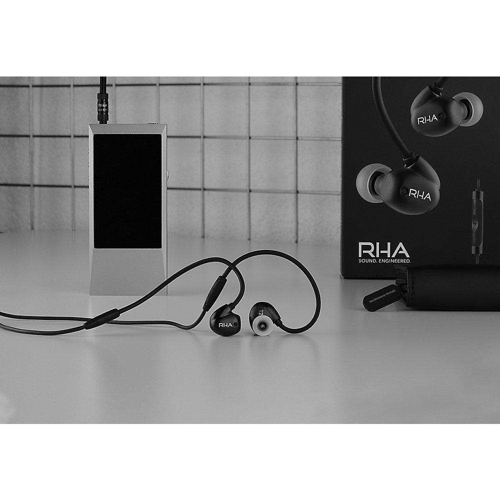 RHA T20i High-Fidelity In-Ear-Kopfhörer DualCoil-Treiber und IOS-Fernb.,schwarz