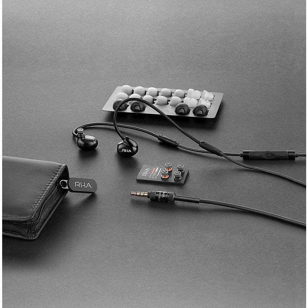 RHA T20i High-Fidelity In-Ear-Kopfhörer DualCoil-Treiber und IOS-Fernb.,schwarz